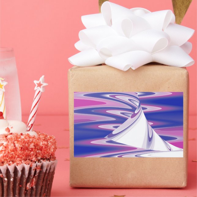 Pegatina Rectangular Ondas giratorias (Fiesta)