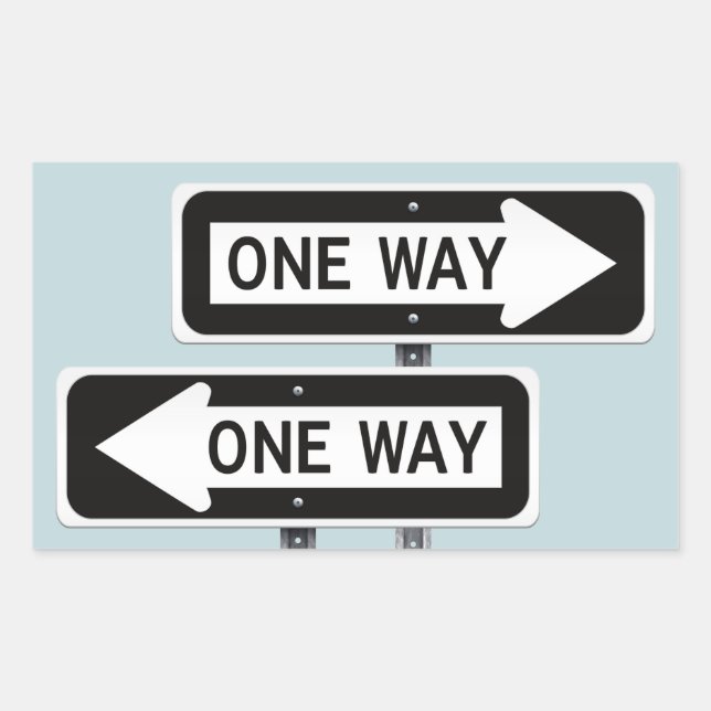 Pegatina Rectangular One way sign (Anverso)