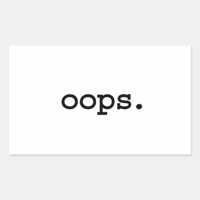 Pegatina Rectangular oops. (Anverso)