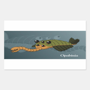 Pegatina Rectangular Opabinia- Animal prehistórico