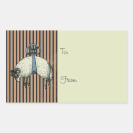 Pegatina Rectangular OPCIONES DE DISEÑADOR DE OVINO DE bonito ~ Etiquet