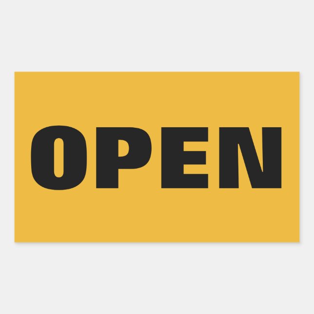 PEGATINA RECTANGULAR OPEN (Anverso)