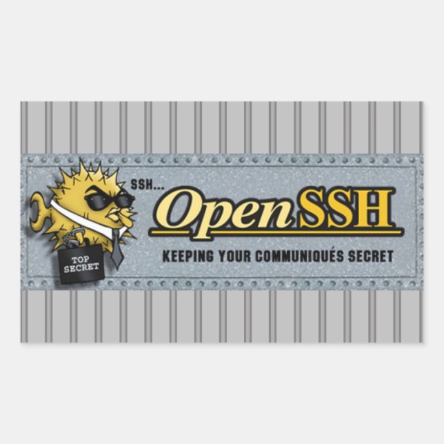 Pegatina Rectangular OpenSSH - Pegatinas de sistemas (Anverso)