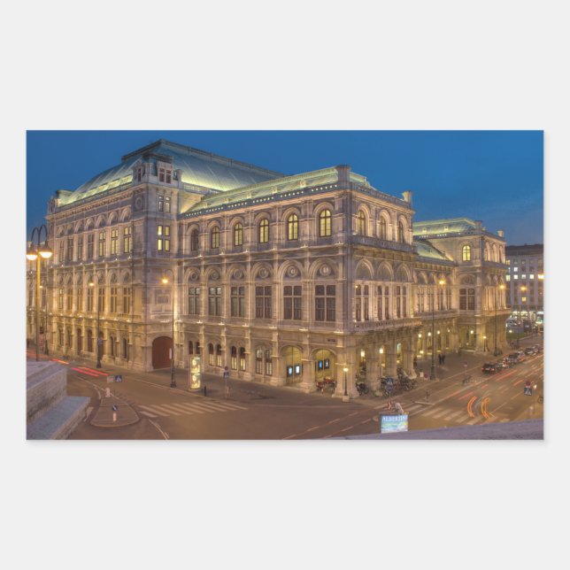Pegatina Rectangular Ópera Estatal de Viena (Anverso)
