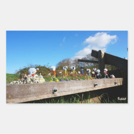 Pegatina Rectangular Optocht van Fubby's naar felicitatie.