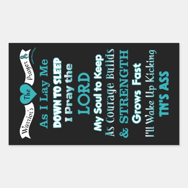 Pegatina Rectangular Oración del guerrero... TN (Anverso)