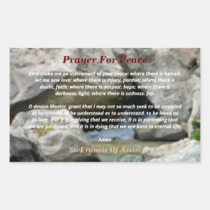 Pegatina Rectangular Oración Por La Paz