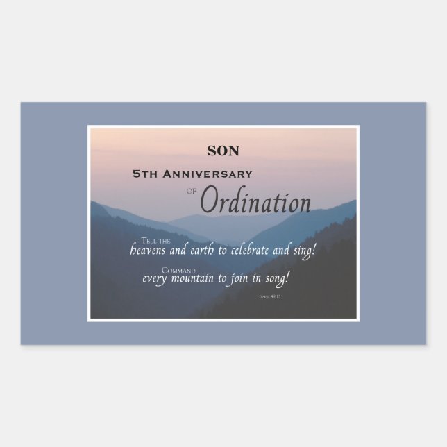 Pegatina Rectangular Ordenanza del personalizar, 5° Aniversario (Anverso)