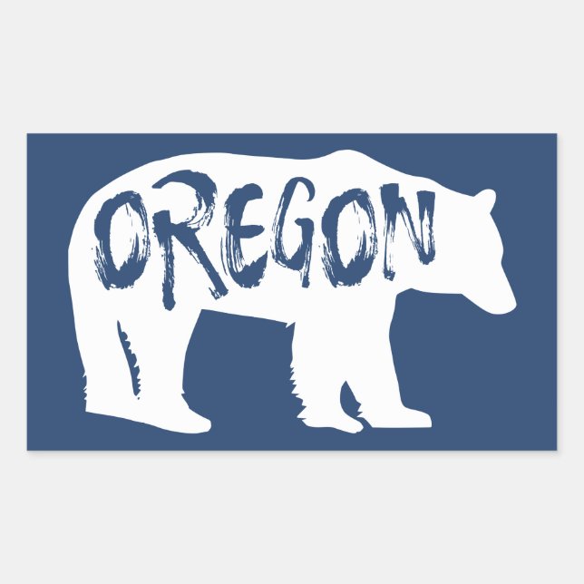Pegatina Rectangular Oregon Bear (Anverso)