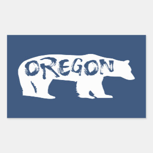 Pegatina Rectangular Oregon Bear