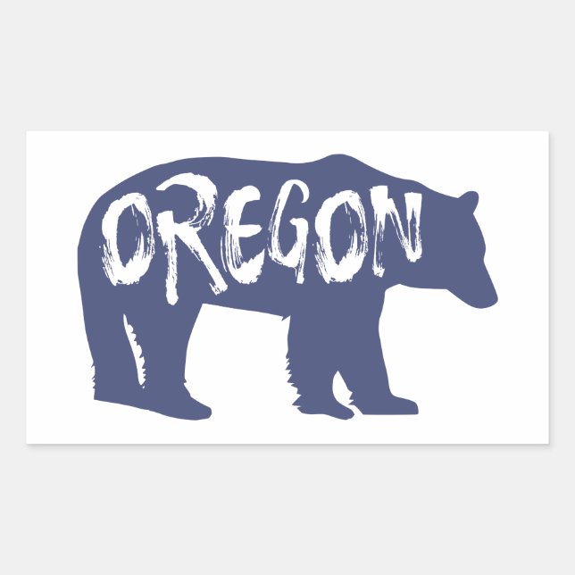 Pegatina Rectangular Oregon Bear (Anverso)