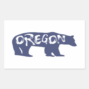 Pegatina Rectangular Oregon Bear