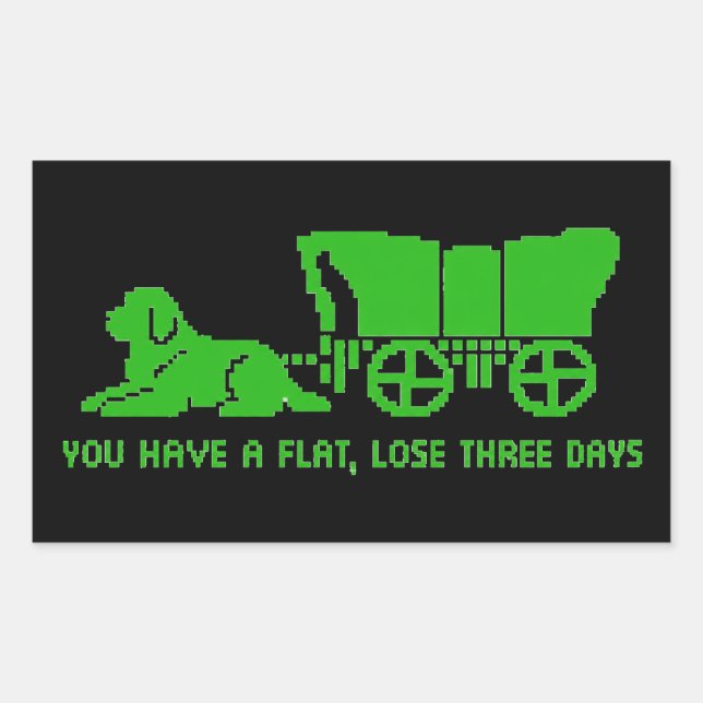 Pegatina Rectangular Oregon Trail Terranova plana estilo newf  (Anverso)