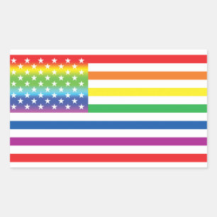 Pegatina Rectangular Orgullo arcoiris Bandera estadounidense Orgullo LG