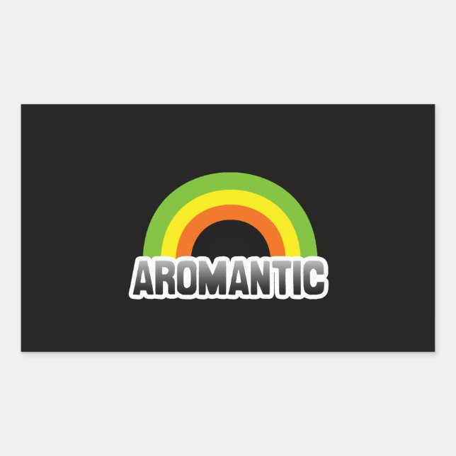 Pegatina Rectangular Orgullo Aromántico (Anverso)