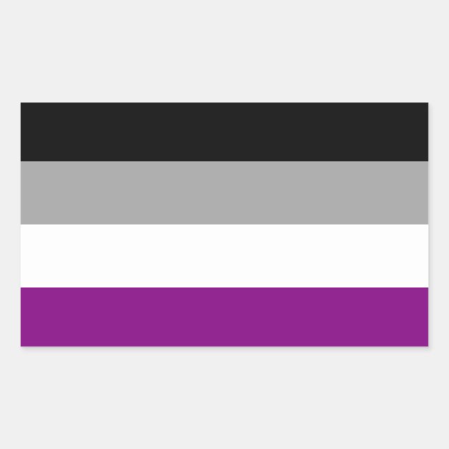 Pegatina Rectangular Orgullo asexual (Anverso)