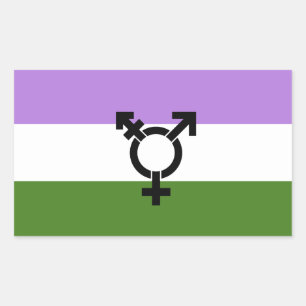 Pegatina Rectangular Orgullo de género queer - queer