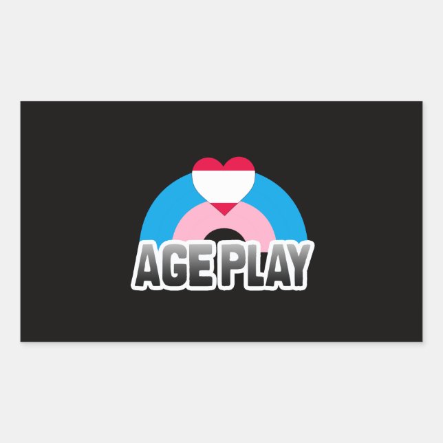 Pegatina Rectangular Orgullo de juego de edad (Anverso)