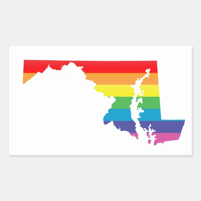 Pegatina Rectangular orgullo de maryland (Anverso)