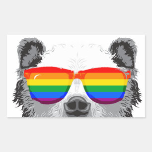 Pegatina Rectangular Orgullo de oso grizzly