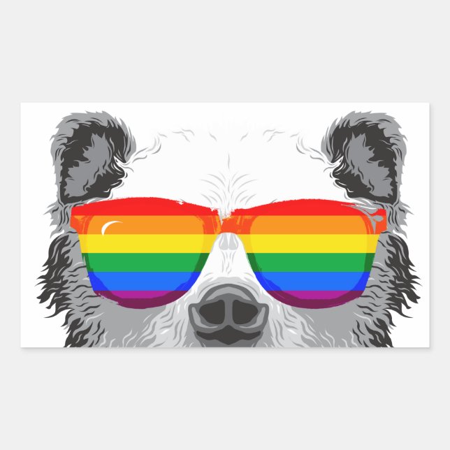 Pegatina Rectangular Orgullo de oso grizzly (Anverso)