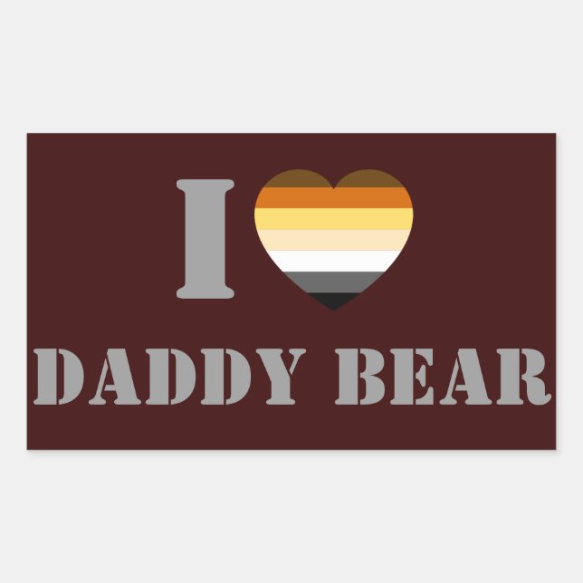 PEGATINA RECTANGULAR ORGULLO DE OSO ME ENCANTA OSO PAPÁ (Anverso)