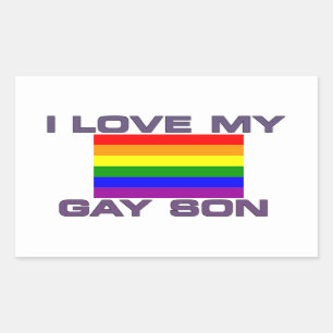 Pegatina Rectangular Orgullo Gay Amo a mi Hijo Gay