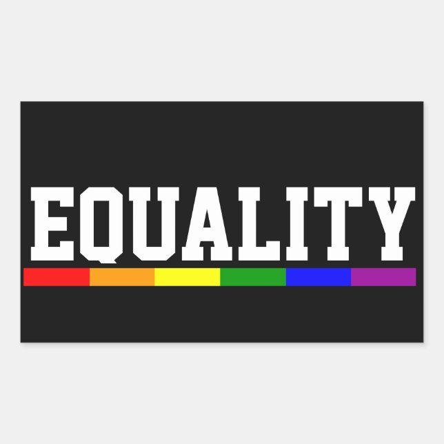 Pegatina Rectangular Orgullo Gay Igualdad (Anverso)