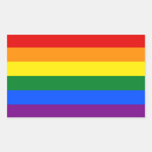 Pegatina Rectangular Orgullo gay LGBT Banda arcoiris