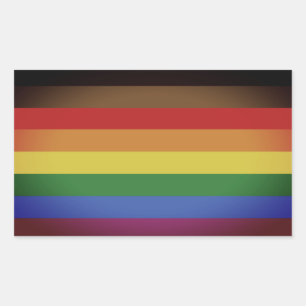 Pegatina Rectangular ORGULLO INCLUSIVO LGBT (Orgullo de Personas de Col