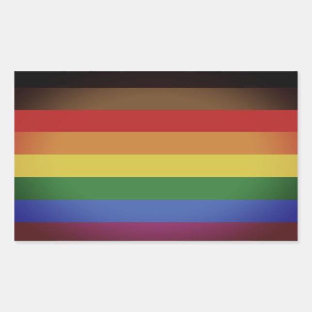 Pegatina Rectangular ORGULLO INCLUSIVO LGBT (Orgullo de Personas de Col (Anverso)