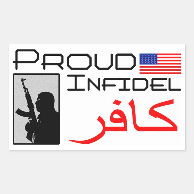 Pegatina Rectangular Orgullo Infidel (Anverso)