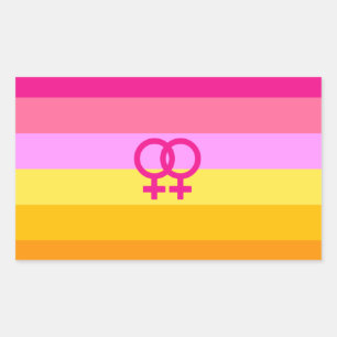 Pegatina Rectangular Orgullo Lesbiana Dawn WLW