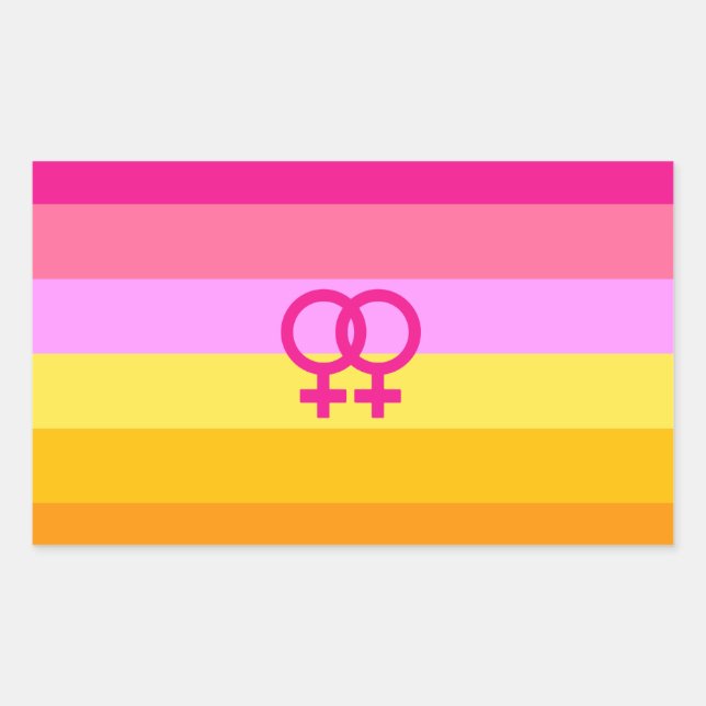 Pegatina Rectangular Orgullo Lesbiana Dawn WLW (Anverso)