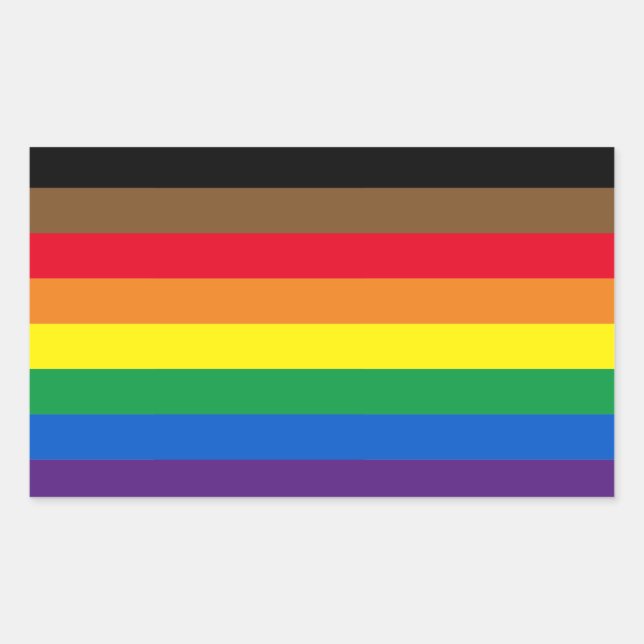 Pegatina Rectangular Orgullo lgbt lgbtq diversidad bandera arco iris in (Anverso)
