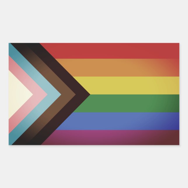 Pegatina Rectangular ORGULLO LGBT (Orgullo del Progreso) (Anverso)