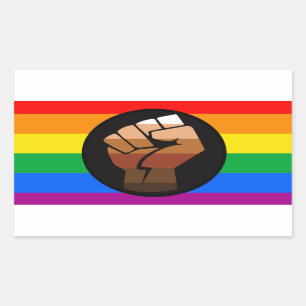 Pegatina Rectangular ORGULLO LGBTQ (orgullo POC)