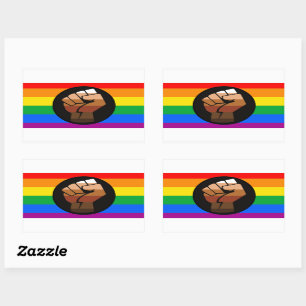 Pegatina Rectangular ORGULLO LGBTQ (Orgullo Puño POC)