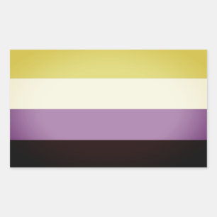 Pegatina Rectangular Orgullo no binario