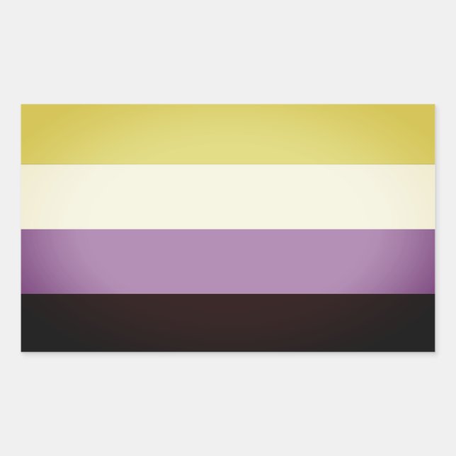 Pegatina Rectangular Orgullo no binario (Anverso)