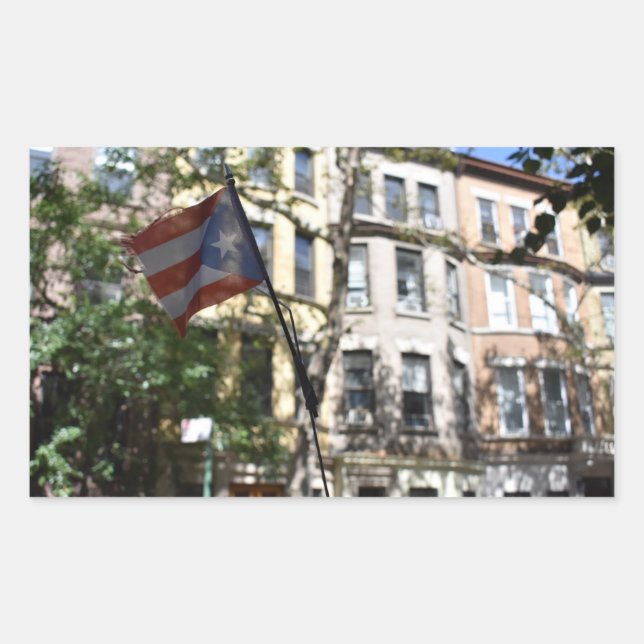 Pegatina Rectangular Orgullo puertorriqueño - Nueva York - Piedras de l (Anverso)