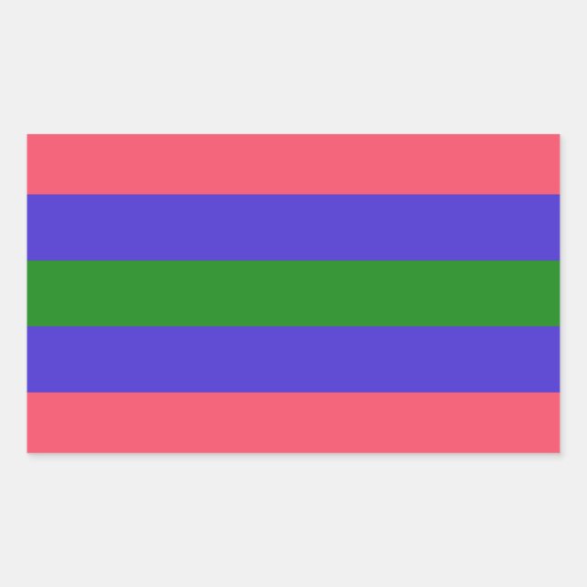 Pegatina Rectangular Orgullo trisexual (Anverso)