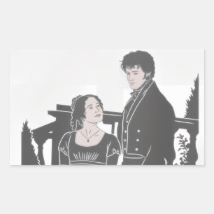 Pegatina Rectangular Orgullo y Prejuicio 1995 Elizabeth & Darcy
