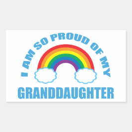 Pegatina Rectangular Orgullosa de mi nieta nieta nieta arcoiris