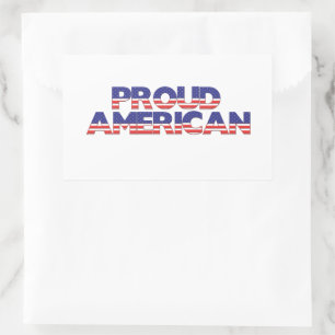 Pegatina Rectangular Orgulloso americano