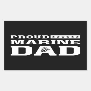 Pegatina Rectangular Orgulloso Marine Dad
