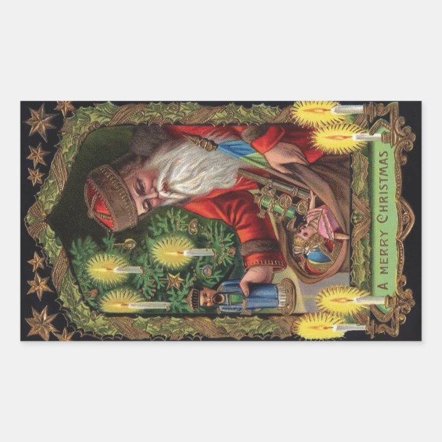 Pegatina Rectangular Orient Express Santa (Anverso)