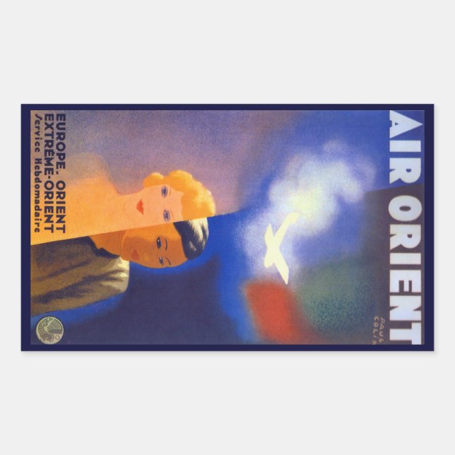 Pegatina Rectangular Orientación del aire (Anverso)