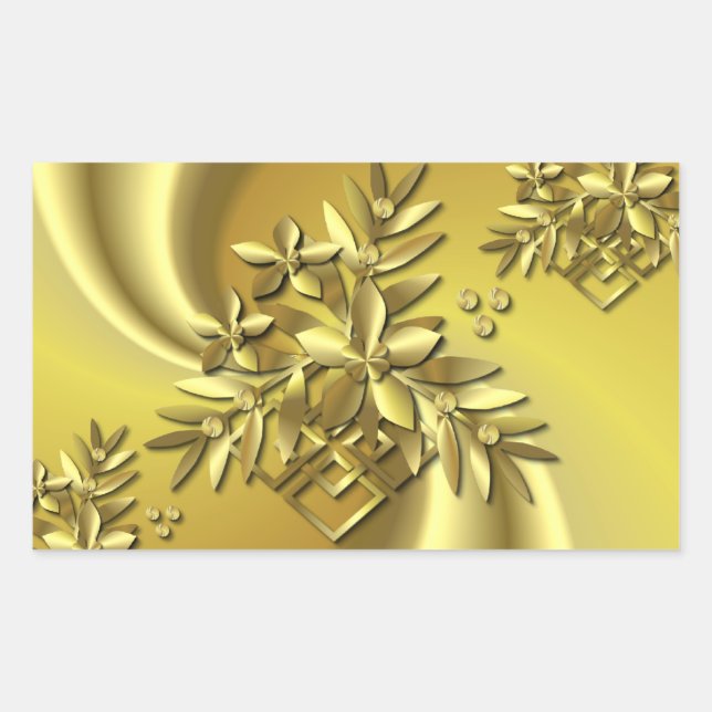 Pegatina Rectangular Oro puro (Anverso)