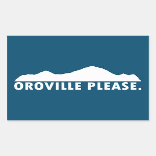 Pegatina Rectangular Oroville California Please
